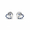 925 Sterling Silver Infinity Heart Stud Earrings with Blue & White Cubic Zirconia | South Screw Back | Elegant Everyday Jewelry - Tavshan