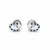 925 Sterling Silver Infinity Heart Stud Earrings with Blue & White Cubic Zirconia | South Screw Back | Elegant Everyday Jewelry - Tavshan