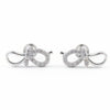 925 Sterling Silver Infinity Stud Earrings with Cubic Zirconia | South Screw Back | Minimal Everyday Jewelry - Tavshan