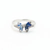 925 Sterling Silver Blue Butterfly Ring with Marquise Cut Sapphire CZ & Diamond Accents - Tavshan