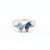 925 Sterling Silver Blue Butterfly Ring with Marquise Cut Sapphire CZ & Diamond Accents - Tavshan