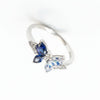 925 Sterling Silver Blue Butterfly Ring with Marquise Cut Sapphire CZ & Diamond Accents - Tavshan