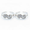 925 Sterling Silver Infinity CZ Toe Rings | Adjustable Bichiya Pair | Tavshan