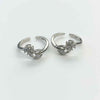 925 Sterling Silver Twisted Knot CZ Toe Rings | Adjustable Bichiya Pair | Tavshan