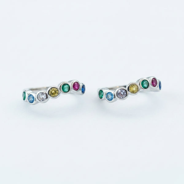 925 Sterling Silver Rainbow Multicolour CZ Toe Ring | BIS HallmarkedAdjustable Bichiya