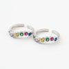 925 Sterling Silver Rainbow Multicolour CZ Toe Ring | BIS HallmarkedAdjustable Bichiya