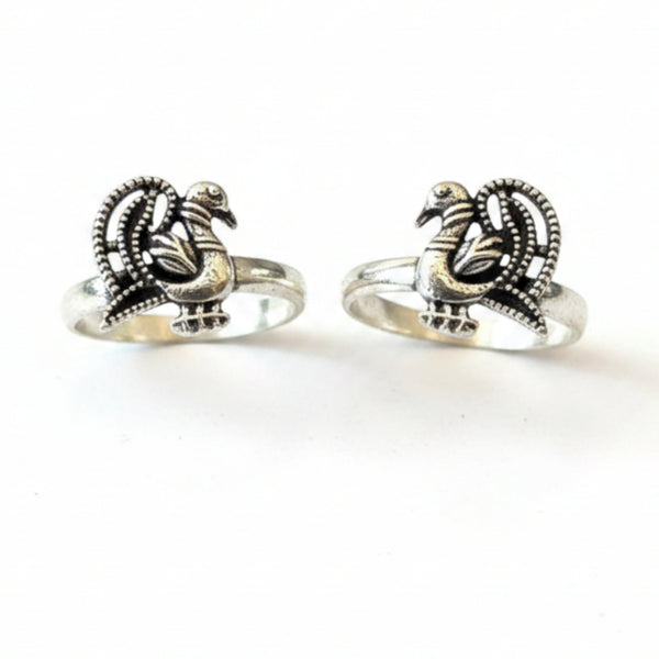 925 Sterling Silver Oxidised Toe Ring | Antique Bichiya for Women