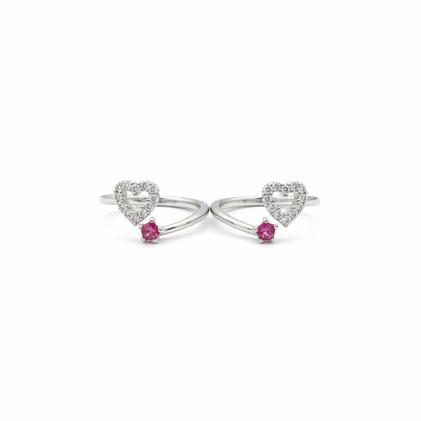 925 Sterling Silver CZ Floral Toe Ring | BIS Hallmarked Bichiya for Women
