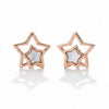 MOP Double Star Earrings | Pure 925 Silver Rose Gold Finish BIS Hallmarked | Tavshan