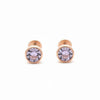 CZ Solitaire Earrings | Pure 925 Silver Rose Gold Finish BIS Hallmarked | Tavshan