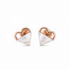 Mother of Pearl Heart Earrings | Pure 925 Silver Rose Gold Finish BIS Hallmarked | Tavshan