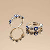 925 Sterling Silver Evil Eye CZ Toe Rings | Blue Nazar Bichiya Pair | Tavshan