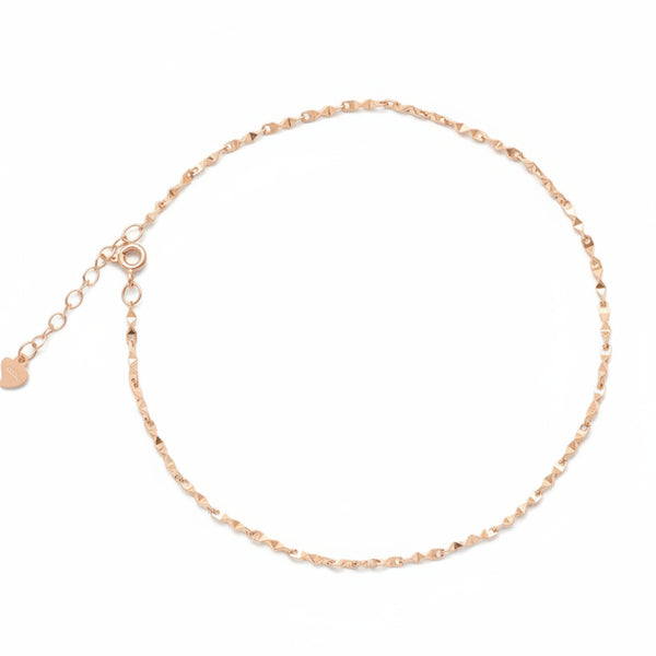 Rose Gold Cable Chain Anklet| 925 Sterling Silver Payal