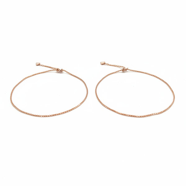 Rose Gold Wheat Chain Anklet | 925 Sterling Silver Payal