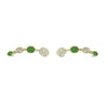 Dual Tone Green & White Stone Ear Cuff / Bluetooth Earring – Gold Plated 925 Sterling Silver