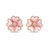 Pure 925 Silver Pink Blossom CZ Studs | Pure 925 Silver Rose Gold Finish BIS Hallmarked | Tavshan