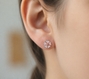 Pure 925 Silver Pink Blossom CZ Studs | Pure 925 Silver Rose Gold Finish BIS Hallmarked | Tavshan