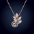 Botanical Leaf Necklace - Midnight Navy No Sparkle