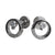 925 Sterling Silver Circle Stud Earrings with Central Zircon & Pavé Detailing
