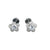 925 Sterling Silver Flower Stud Earrings with Zircon Center Stone