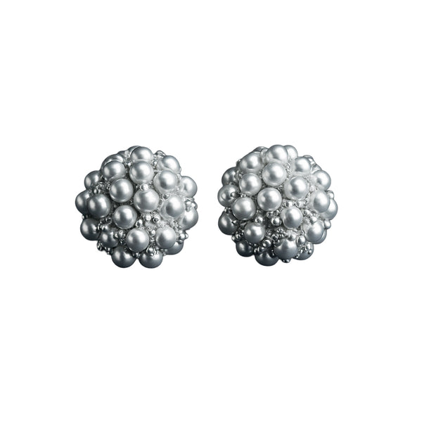 925 Sterling Silver Cluster Pearl Stud Earrings