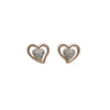 925 Sterling Silver Dual Heart Stud Earrings