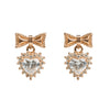 925 Sterling Silver Bow & Heart Dangling Earrings