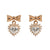 925 Sterling Silver Bow & Heart Dangling Earrings