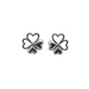925 Sterling Silver Four-Leaf Clover Heart Stud Earrings