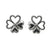 925 Sterling Silver Four-Leaf Clover Heart Stud Earrings