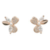 925 Sterling Silver Butterfly Pearl & CZ Stud Earrings