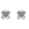 925 Sterling Silver Mother-of-Pearl Floral Stud Earrings