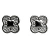 925 Sterling Silver Clover CZ Halo Stud Earrings