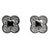 925 Sterling Silver Clover CZ Halo Stud Earrings