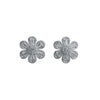 925 Sterling Silver Daisy Floral CZ Stud Earrings
