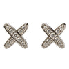 925 Sterling Silver Cross CZ Stud Earrings