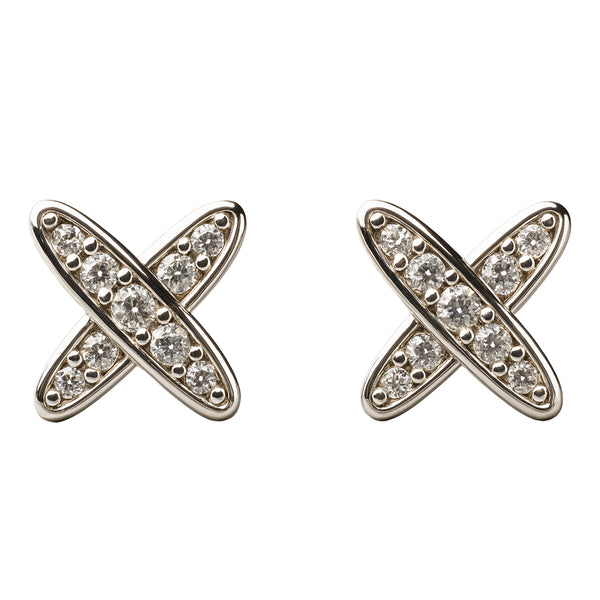 925 Sterling Silver Cross CZ Stud Earrings
