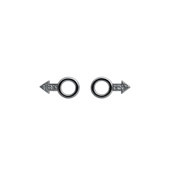 925 Sterling Silver Arrow Circle Stud Earrings