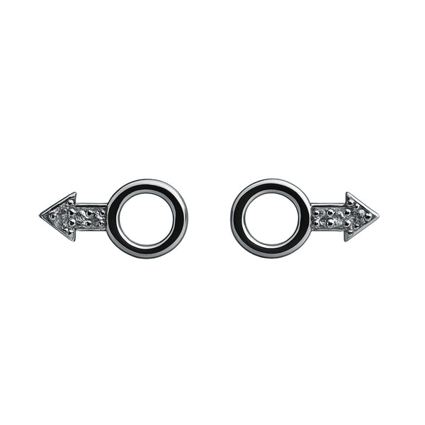 925 Sterling Silver Arrow Circle Stud Earrings