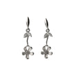 925 Sterling Silver Floral Dangling Earrings