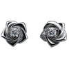 925 Sterling Silver Rose CZ Stud Earrings