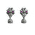 925 Sterling Silver Floral Pink Stone Jhumka Earrings