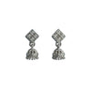 925 Sterling Silver Diamond Shape Jhumka Earrings