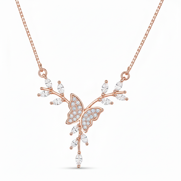 Butterfly Necklace - Alternate Angle White Background