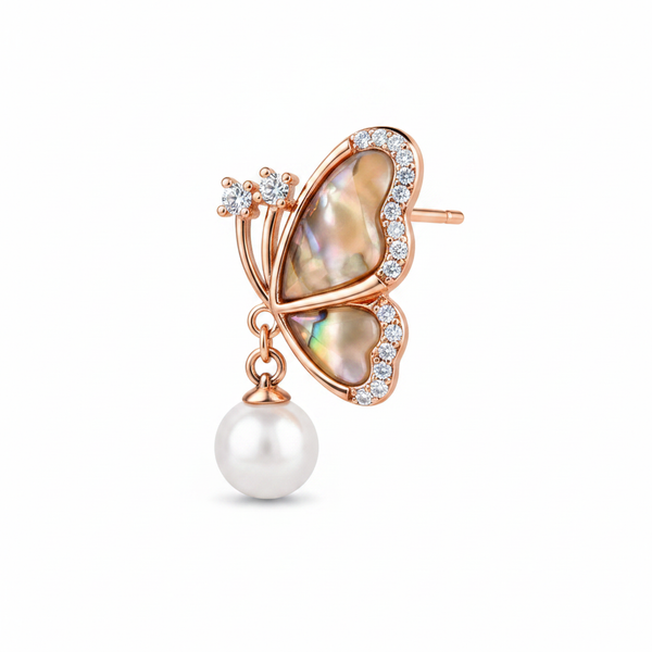 Butterfly Pearl Stud – 45 Degree