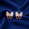 Pure 925 Silver Butterfly MOP Studs | Pure 925 Silver Rose Gold Finish BIS Hallmarked | Tavshan