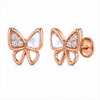 Pure 925 Silver Butterfly MOP Studs | Pure 925 Silver Rose Gold Finish BIS Hallmarked | Tavshan