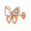 Pure 925 Silver Butterfly MOP Studs | Pure 925 Silver Rose Gold Finish BIS Hallmarked | Tavshan