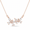 CZ Cluster Bar Necklace - Alternate Angle White Background