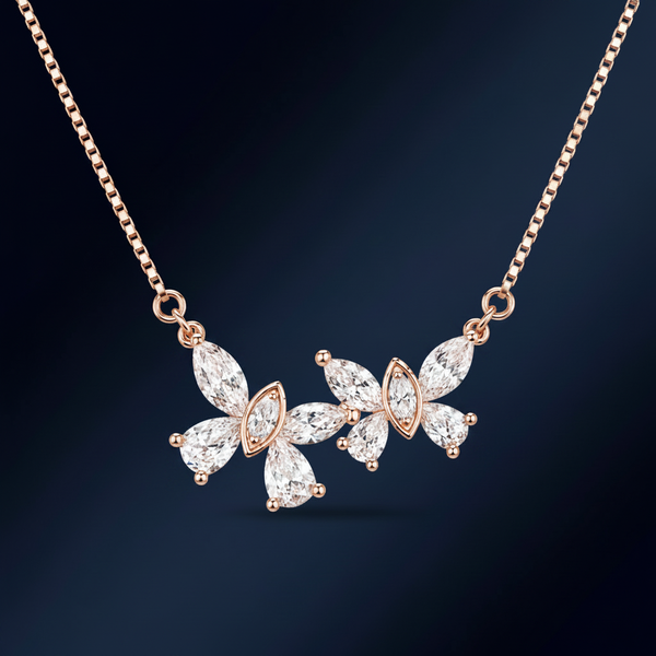 CZ Cluster Bar Necklace - Midnight Navy No Sparkle